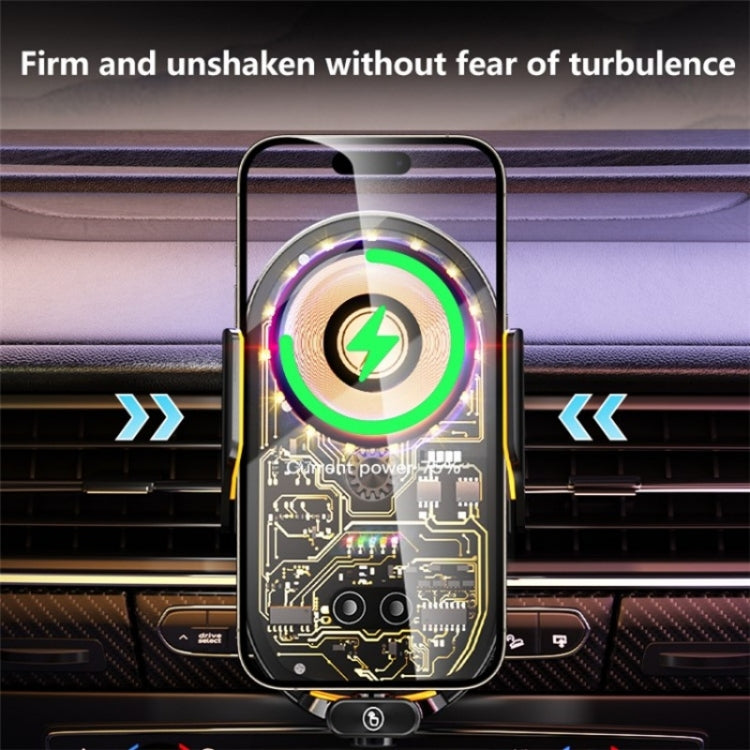 C23 66W Car Air Vent Phone Holder Wireless Charger(Gold) - Wireless Charger Holders by PMC TechLife | Online Shopping South Africa | PMC TechLife | Buy Now Pay Later Mobicred