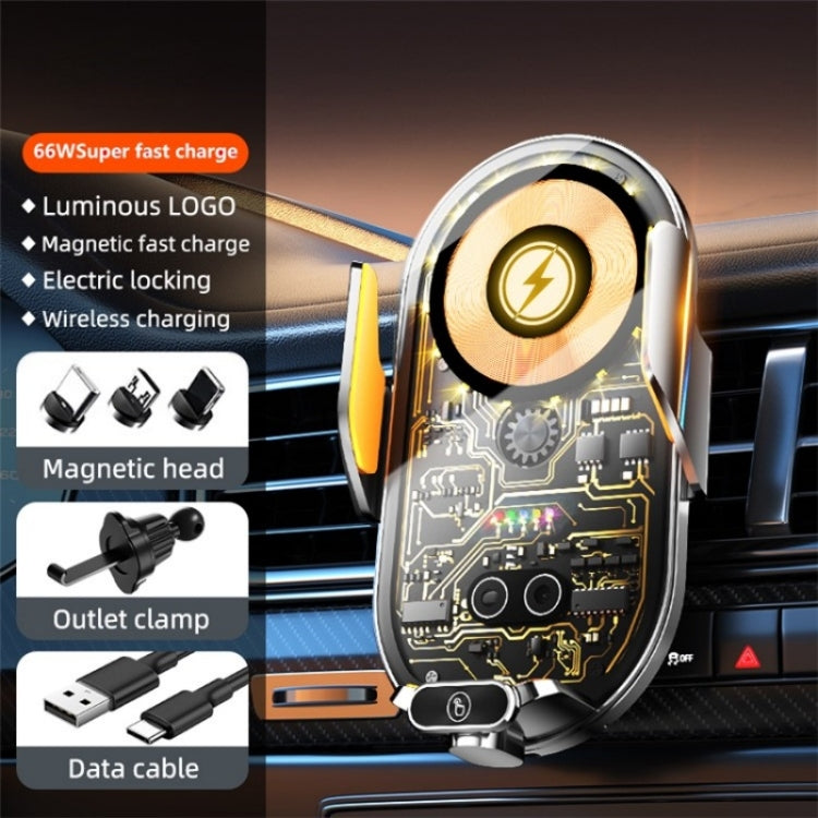 C23 66W Car Air Vent Phone Holder Wireless Charger(Black) - Wireless Charger Holders by PMC TechLife | Online Shopping South Africa | PMC TechLife | Buy Now Pay Later Mobicred