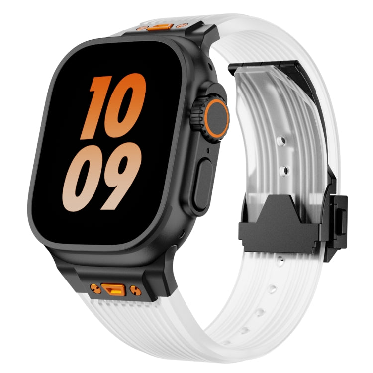 For Apple Watch SE 2023 44mm Transparent Silicone Watch Band(Black Transparent) - free shipping - PMC TechLife - Order now!