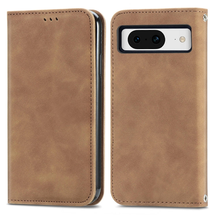 For Google Pixel 9 Retro Skin Feel Magnetic Flip Leather Phone Case(Brown) - Google Cases by PMC TechLife | Online Shopping South Africa | PMC TechLife | Buy Now Pay Later Mobicred