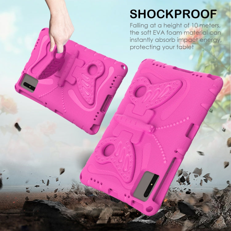 For Samsung Galaxy Tab S9 11 X710 Butterfly Bracket EVA Shockproof Tablet Case(Rose Red) - free shipping - PMC Jewellery - Order now!