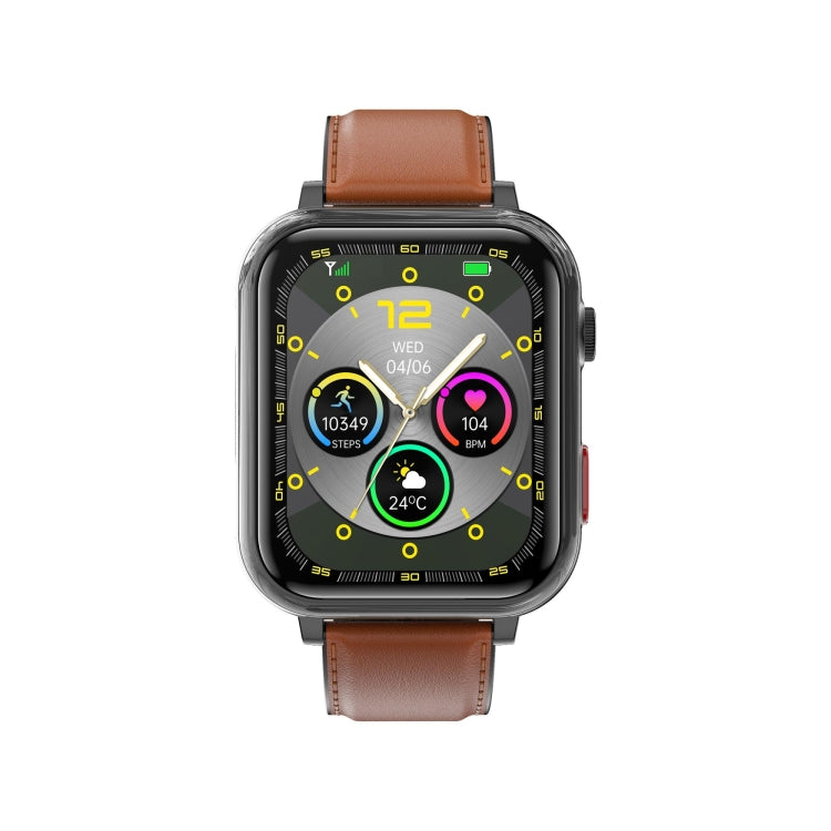 G18 1.83 inch Color Screen Smart Watch Leather Strap, Support  Noninvasive Blood Sugar / Uric Acid(Brown) - Smart Watches by PMC TechLife | Online Shopping South Africa | PMC TechLife | Buy Now Pay Later Mobicred