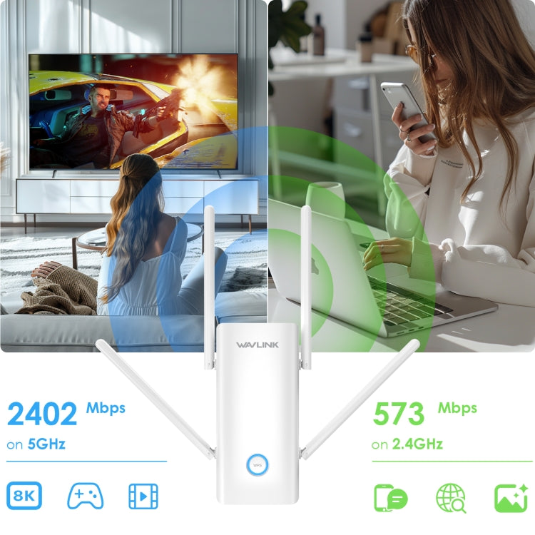 Wavlink WN583AX3 AX3000 Dual Band WiFi Repeater/AP/Router/Mesh Mode WiFi Extender, Plug:UK Plug - free shipping - PMC Jewellery - Order now!