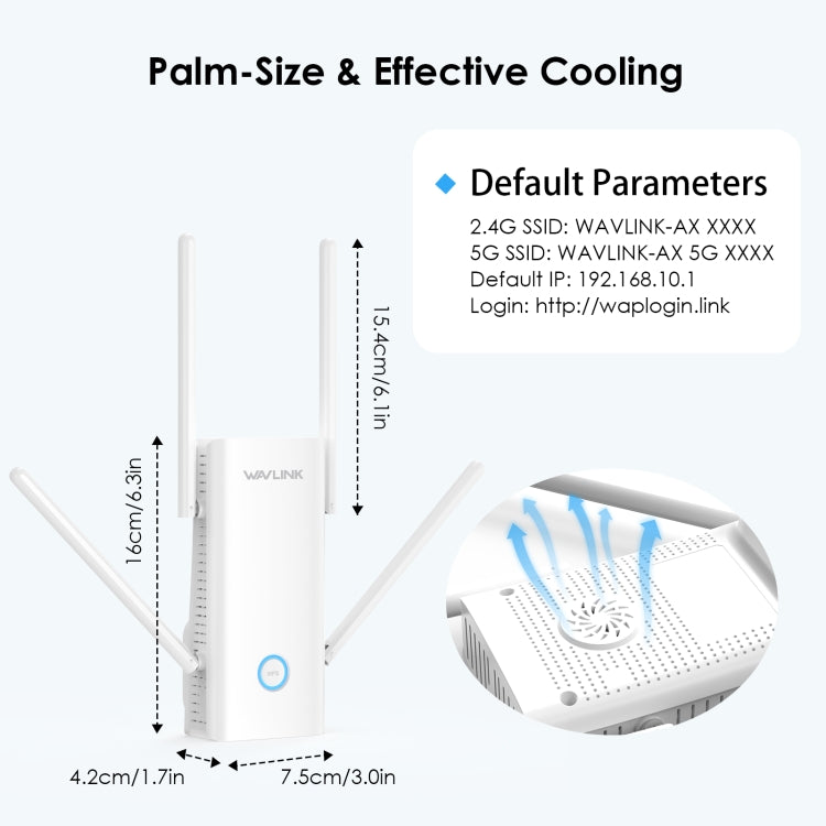 Wavlink WN583AX3 AX3000 Dual Band WiFi Repeater/AP/Router/Mesh Mode WiFi Extender, Plug:EU Plug - free shipping - PMC Jewellery - Order now!
