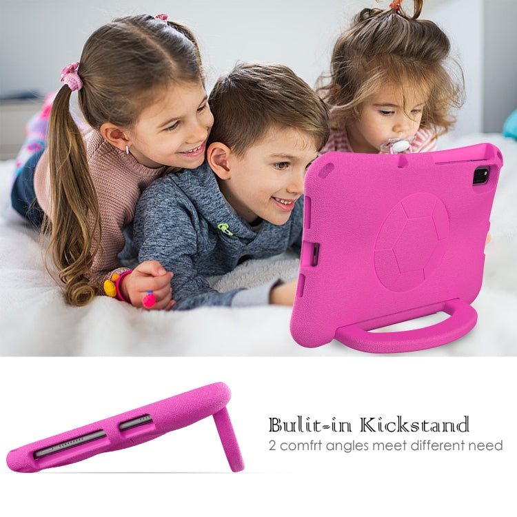 For Lenovo Tab M10 Plus TB-X606F 10.3 Handle Football Shaped EVA Shockproof Tablet Case(RoseRed) - Lenovo by PMC TechLife | Online Shopping South Africa | PMC TechLife | Buy Now Pay Later Mobicred