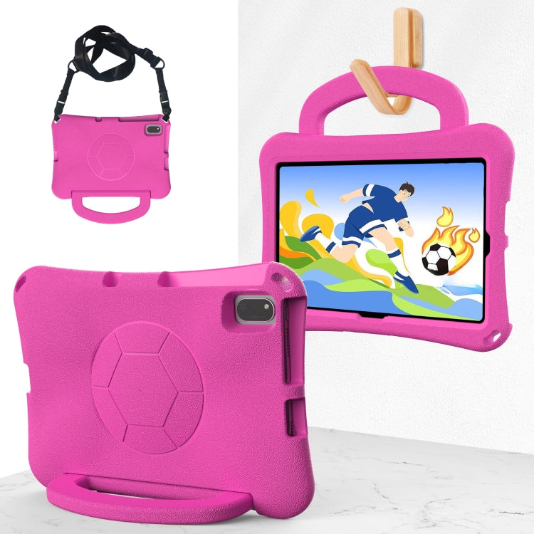 For Lenovo Tab K10 TB-X6C6F 10.3 Handle Football Shaped EVA Shockproof Tablet Case(RoseRed) - Lenovo by PMC TechLife | Online Shopping South Africa | PMC TechLife | Buy Now Pay Later Mobicred