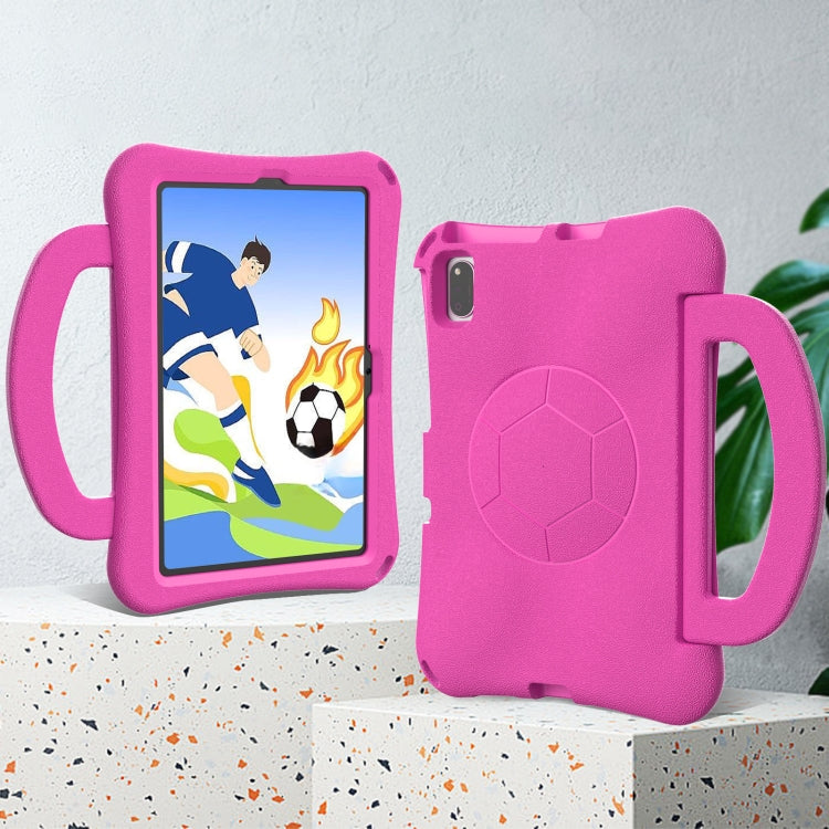 For Lenovo Tab K10 TB-X6C6F 10.3 Handle Football Shaped EVA Shockproof Tablet Case(RoseRed) - Lenovo by PMC TechLife | Online Shopping South Africa | PMC TechLife | Buy Now Pay Later Mobicred