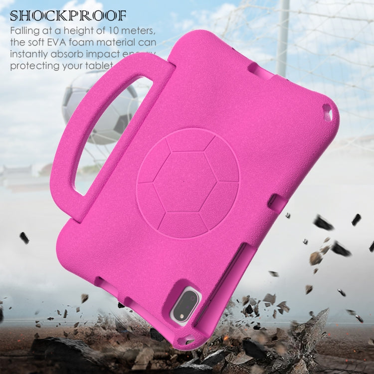For Lenovo Tab K10 TB-X6C6F 10.3 Handle Football Shaped EVA Shockproof Tablet Case(RoseRed) - Lenovo by PMC TechLife | Online Shopping South Africa | PMC TechLife | Buy Now Pay Later Mobicred
