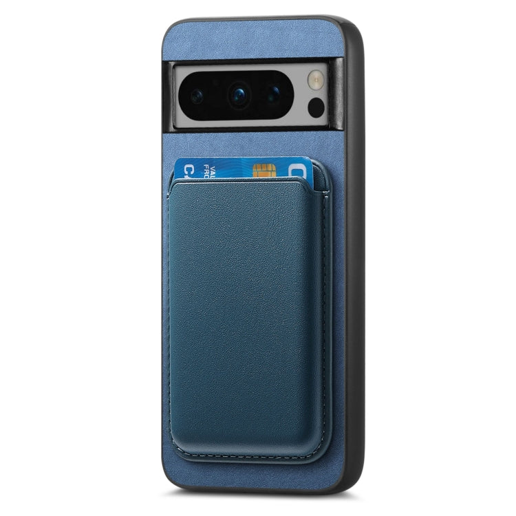 For Google Pixel 9 Retro Magsafe Card Bag PU Back Cover Phone Case(Blue) - Google Cases by PMC TechLife | Online Shopping South Africa | PMC TechLife | Buy Now Pay Later Mobicred