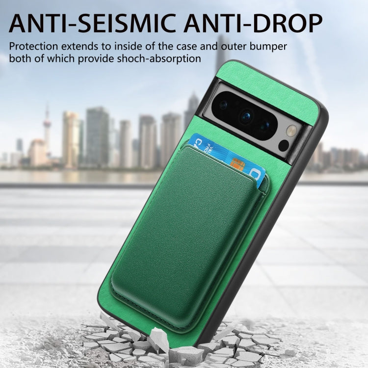 For Google Pixel 9 Retro Magsafe Card Bag PU Back Cover Phone Case(Green) - Google Cases by PMC TechLife | Online Shopping South Africa | PMC TechLife | Buy Now Pay Later Mobicred
