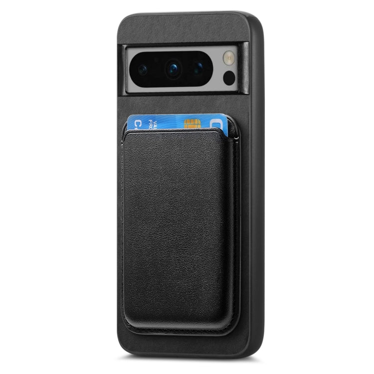 For Google Pixel 9 Pro Retro Magsafe Card Bag PU Back Cover Phone Case(Black) - Google Cases by PMC TechLife | Online Shopping South Africa | PMC TechLife | Buy Now Pay Later Mobicred