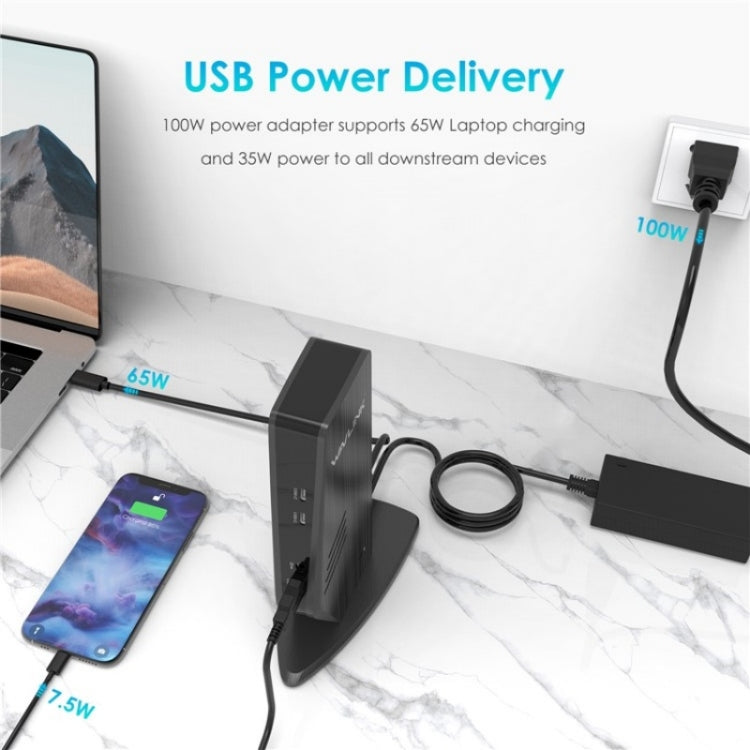 WAVLINK UG69PD5 USB-C HD 60Hz Monitor Adapter Dual 4K Display Docking Station, Plug:AU Plug - free shipping - PMC TechLife - Order now!