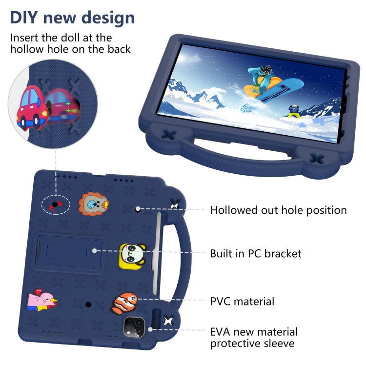 For iPad Air 11 2024 Handle Kickstand Children EVA Shockproof Tablet Case(Navy Blue) - iPad Air 11 2024 Cases by PMC TechLife | Online Shopping South Africa | PMC TechLife | Buy Now Pay Later Mobicred