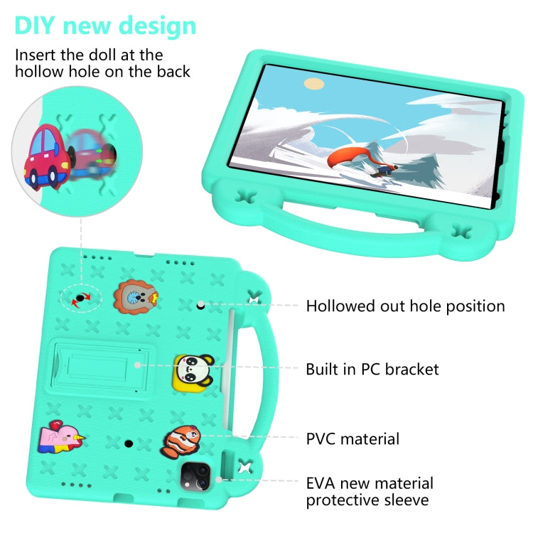 For  iPad Pro 11 2024 Handle Kickstand Children EVA Shockproof Tablet Case(Mint Green) - iPad Pro 11 2024 Cases by PMC TechLife | Online Shopping South Africa | PMC TechLife | Buy Now Pay Later Mobicred
