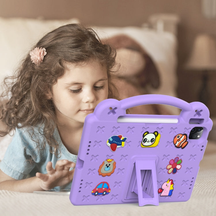For  iPad Pro 11 2024 Handle Kickstand Children EVA Shockproof Tablet Case(Light Purple) - iPad Pro 11 2024 Cases by PMC TechLife | Online Shopping South Africa | PMC TechLife | Buy Now Pay Later Mobicred