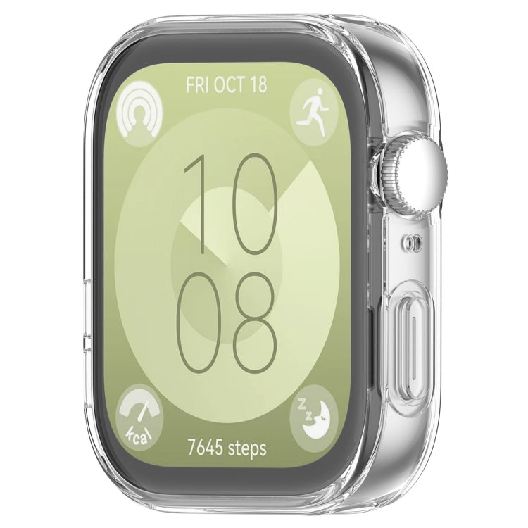 For Huawei Watch Fit 3 Full Coverage TPU Electroplated Watch Protective Case(Transparent) - Watch Cases by PMC TechLife | Online Shopping South Africa | PMC TechLife | Buy Now Pay Later Mobicred