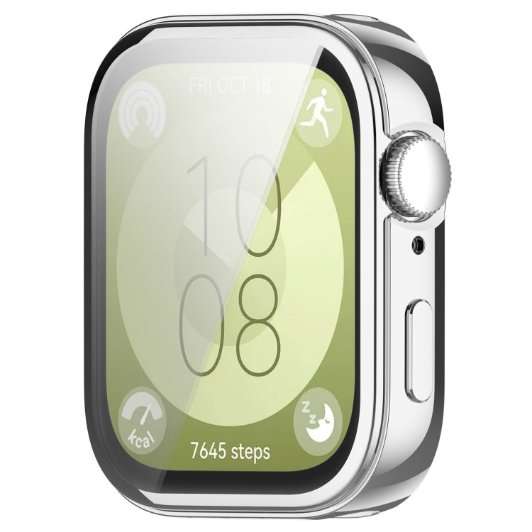 For Huawei Watch Fit 3 Full Coverage TPU Electroplated Watch Protective Case(Sliver) - Watch Cases by PMC TechLife | Online Shopping South Africa | PMC TechLife | Buy Now Pay Later Mobicred