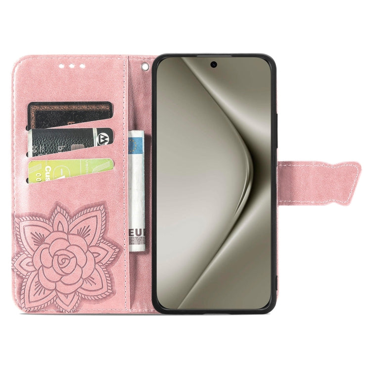 For Huawei Pura 70 Pro Butterfly Love Flower Embossed Leather Phone Case(Rose Gold) - free shipping - PMC Jewellery - Order now!