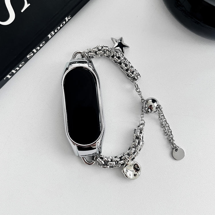 For Xiaomi Mi Band 7 Beaded Bracelet Metal Watch Band(Silver+Star) - free shipping - PMC TechLife - Order now!