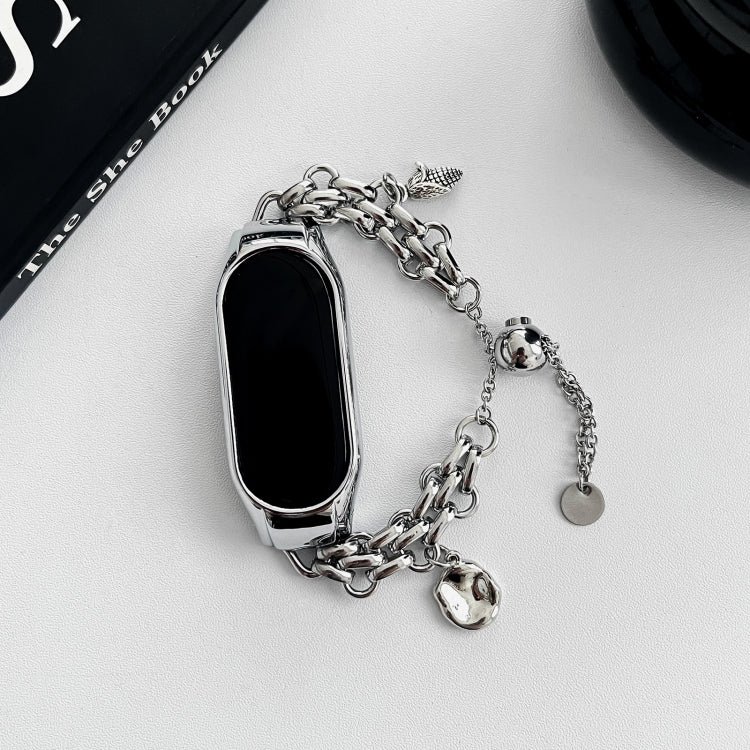 For Xiaomi Mi Band 8 Beaded Bracelet Metal Watch Band(Silver+Corn) - free shipping - PMC TechLife - Order now!