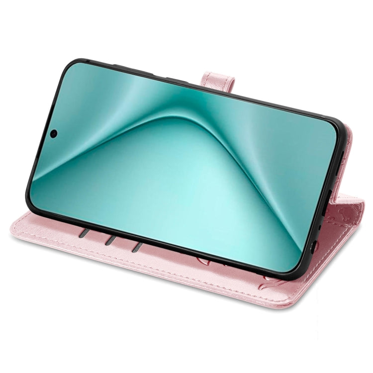 For Huawei Pura 70 Pro Cat and Dog Embossed Leather Phone Case(Rose Gold) - Huawei Cases by PMC Jewellery | Online Shopping South Africa | PMC Jewellery | Buy Now Pay Later Mobicred