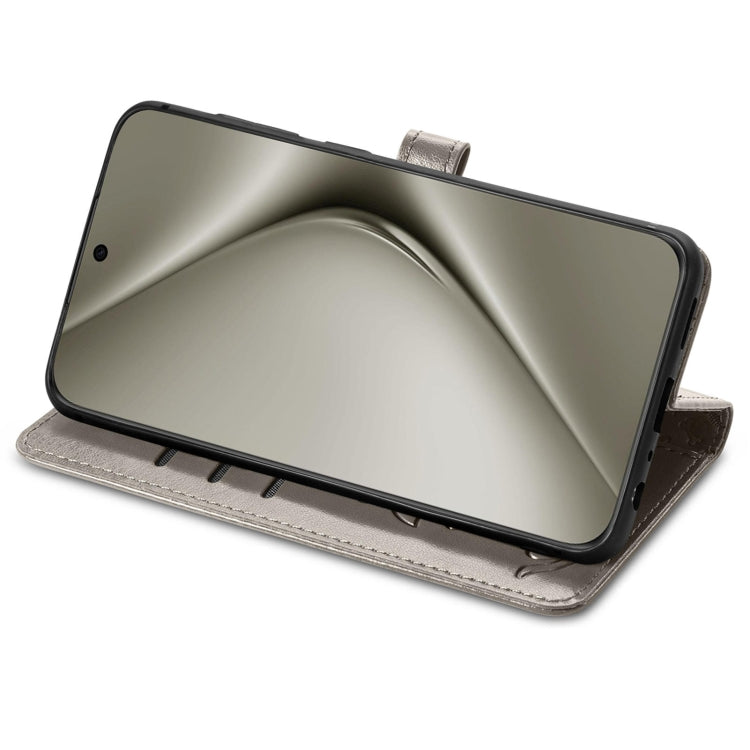 For Huawei Pura 70 Ultra Cat and Dog Embossed Leather Phone Case(Gray) - free shipping - PMC Jewellery - Order now!