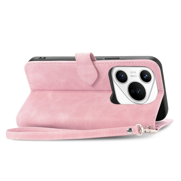 For Huawei Pura 70 Pro Embossed Flower Zipper Leather Phone Case(Pink) - Huawei Cases by PMC Jewellery | Online Shopping South Africa | PMC Jewellery | Buy Now Pay Later Mobicred