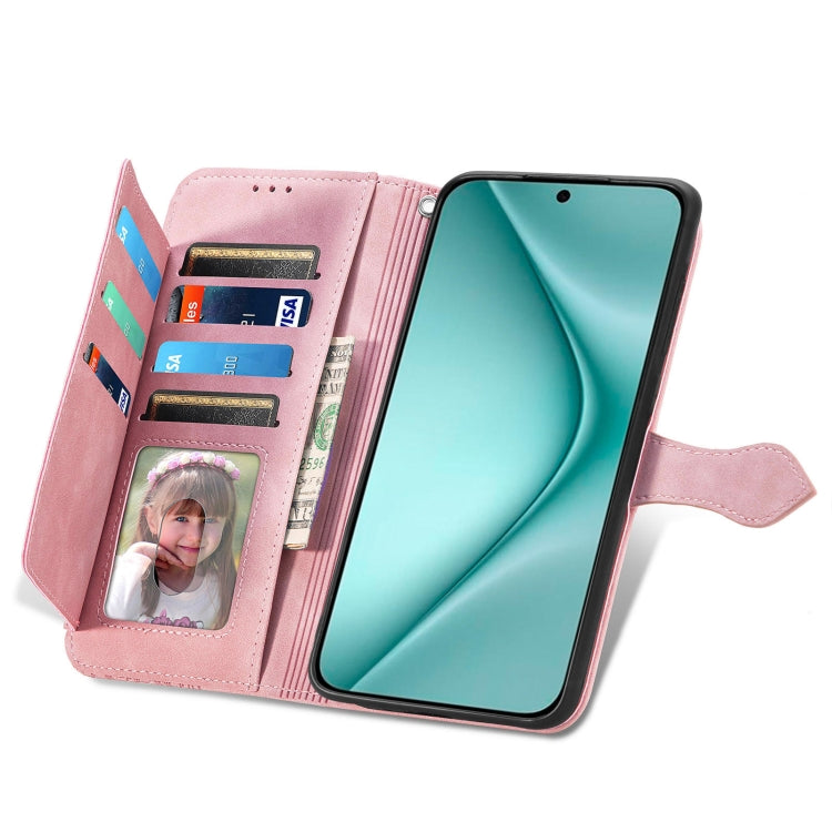 For Huawei Pura 70 Ultra Embossed Flower Zipper Leather Phone Case(Pink) - free shipping - PMC Jewellery - Order now!