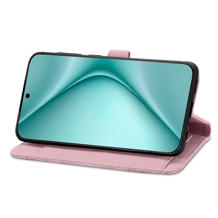 For Huawei Pura 70 Ultra Embossed Flower Zipper Leather Phone Case(Pink) - free shipping - PMC Jewellery - Order now!