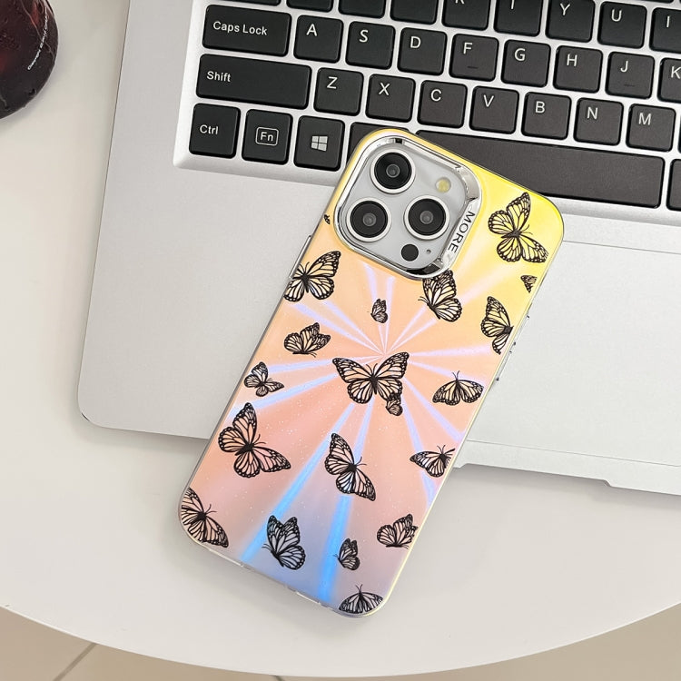 For iPhone 16 Pro Electroplating Laser Butterfly Phone Case(Pink Butterflies AB2) - iPhone 16 Pro Cases by PMC TechLife | Online Shopping South Africa | PMC TechLife | Buy Now Pay Later Mobicred