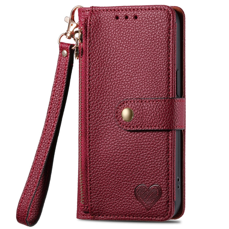 For Samsung Galaxy S25 Ultra 5G Love Zipper Lanyard Leather Phone Case(Red) - Galaxy S25 Ultra 5G Cases by PMC TechLife | Online Shopping South Africa | PMC TechLife | Buy Now Pay Later Mobicred