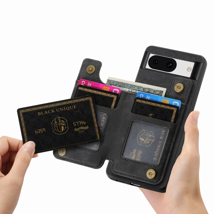 For Google Pixel 9 / 9 Pro Retro Leather Zipper Wallet Back Phone Case(Black) - Google Cases by PMC TechLife | Online Shopping South Africa | PMC TechLife | Buy Now Pay Later Mobicred