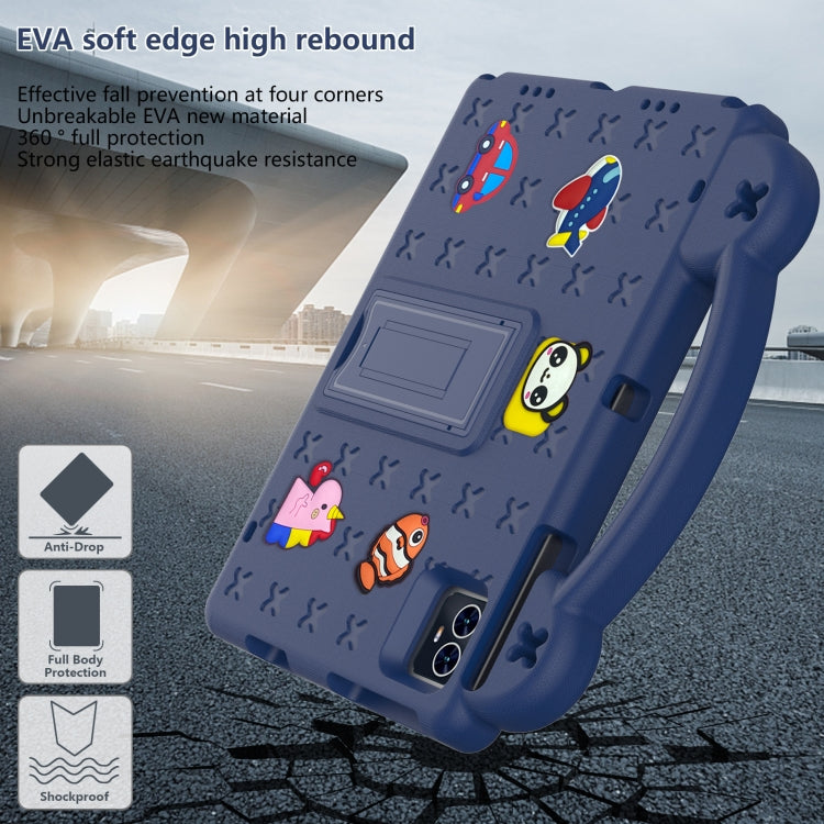 For Blackview Tab 80 10.1 2023 Handle Kickstand Children EVA Shockproof Tablet Case(Navy Blue) - Others by PMC TechLife | Online Shopping South Africa | PMC TechLife | Buy Now Pay Later Mobicred