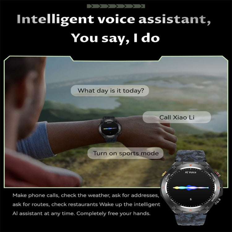 KC82 1.45 inch Color Screen Smart Watch, Support Bluetooth Call / Health Monitoring(Camouflage Black) - Smart Watches by PMC TechLife | Online Shopping South Africa | PMC TechLife | Buy Now Pay Later Mobicred