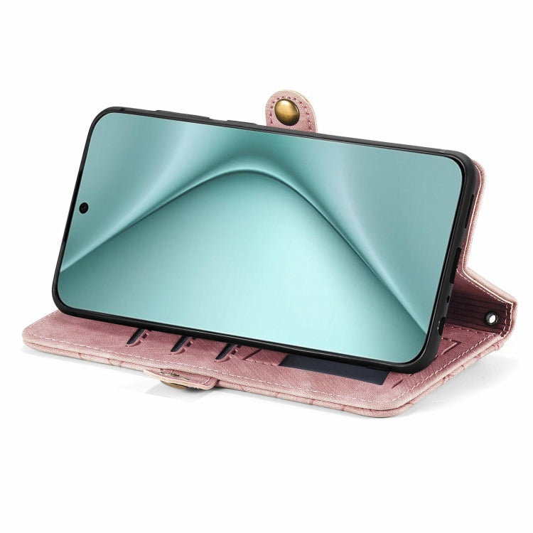 For Huawei Pura 70 Geometric Zipper Wallet Side Buckle Leather Phone Case(Pink) - Huawei Cases by PMC Jewellery | Online Shopping South Africa | PMC Jewellery | Buy Now Pay Later Mobicred