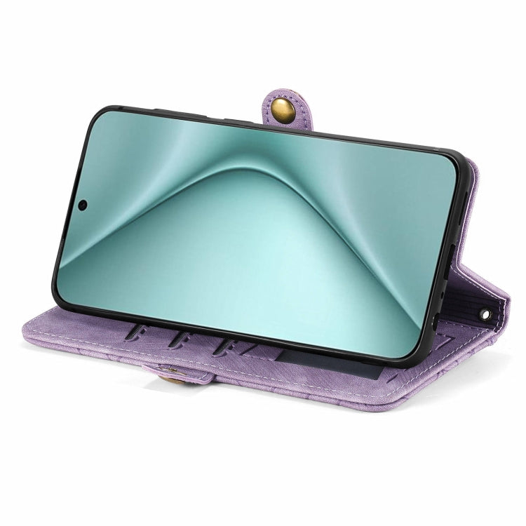 For Huawei Pura 70 Geometric Zipper Wallet Side Buckle Leather Phone Case(Purple) - Huawei Cases by PMC Jewellery | Online Shopping South Africa | PMC Jewellery | Buy Now Pay Later Mobicred