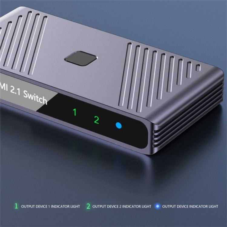 Q802 Aluminum Alloy 8K HD Video Splitter HDR 2 in 1 Out Mirror Screens Video Transfer Adapter - Video Capture Solutions by PMC TechLife | Online Shopping South Africa | PMC TechLife | Buy Now Pay Later Mobicred