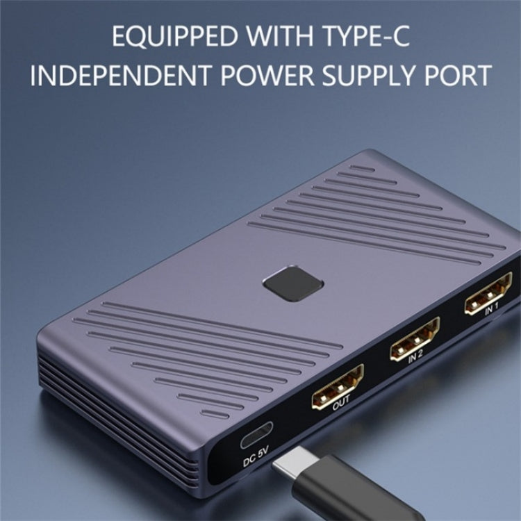 Q802 Aluminum Alloy 8K HD Video Splitter HDR 2 in 1 Out Mirror Screens Video Transfer Adapter - Video Capture Solutions by PMC TechLife | Online Shopping South Africa | PMC TechLife | Buy Now Pay Later Mobicred