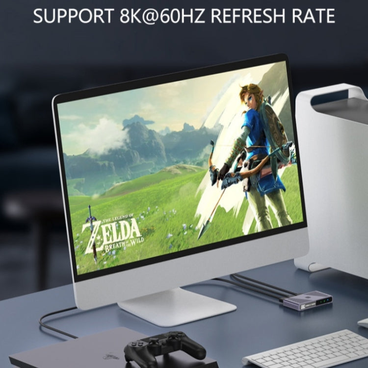 Q802 Aluminum Alloy 8K HD Video Splitter HDR 2 in 1 Out Mirror Screens Video Transfer Adapter - Video Capture Solutions by PMC TechLife | Online Shopping South Africa | PMC TechLife | Buy Now Pay Later Mobicred