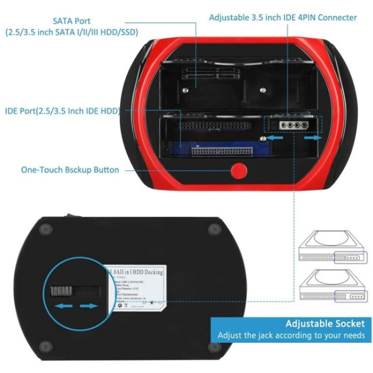 575D USB Hard Disk Holder Laptop Mobile Hard Disk Box 2.5 / 3.5inch SATA IDE HDD Base, Plug:EU Plug - free shipping - PMC Jewellery - Order now!