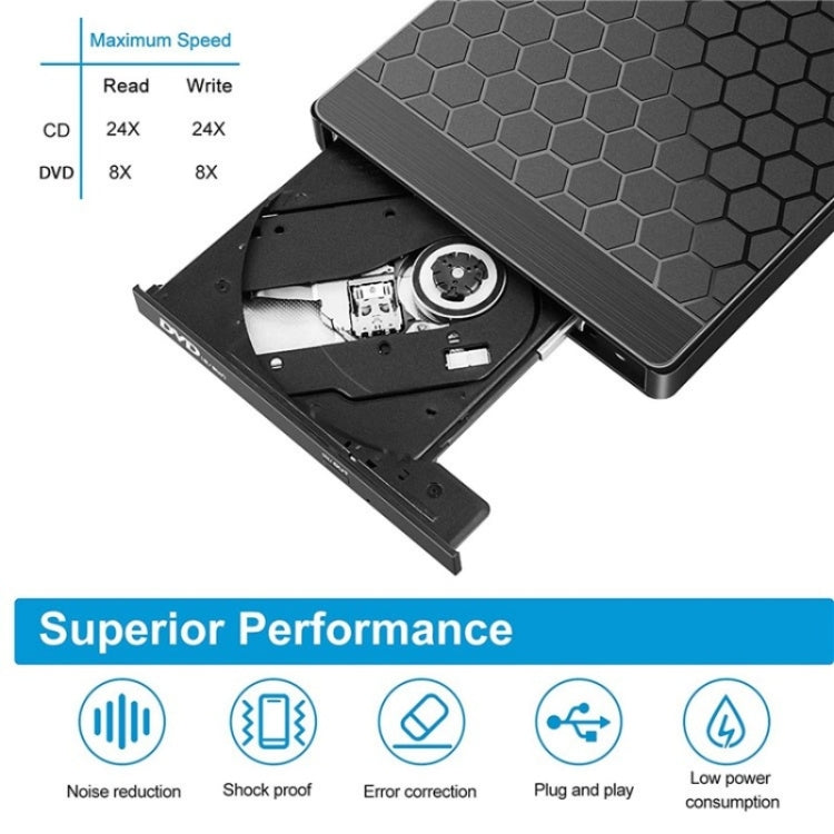 042  Football Pattern USB3.0 / Type-C Computer Laptop External Optical Drive Burner DVD Burner - free shipping - PMC Jewellery - Order now!