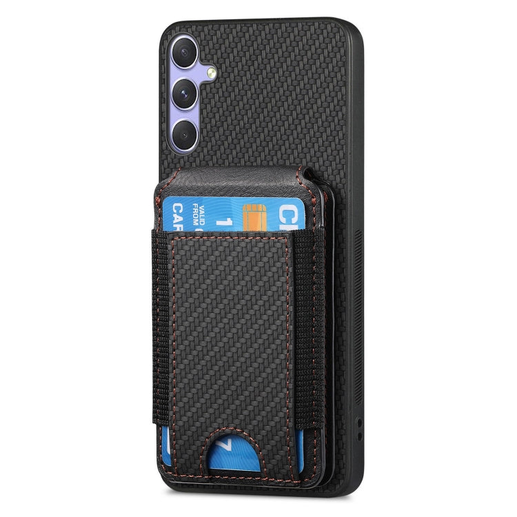 For Samsung Galaxy S25+ 5G Carbon Fiber Vertical Flip Wallet Stand Phone Case(Black) - Galaxy S25+ 5G Cases by PMC Jewellery | Online Shopping South Africa | PMC Jewellery | Buy Now Pay Later Mobicred