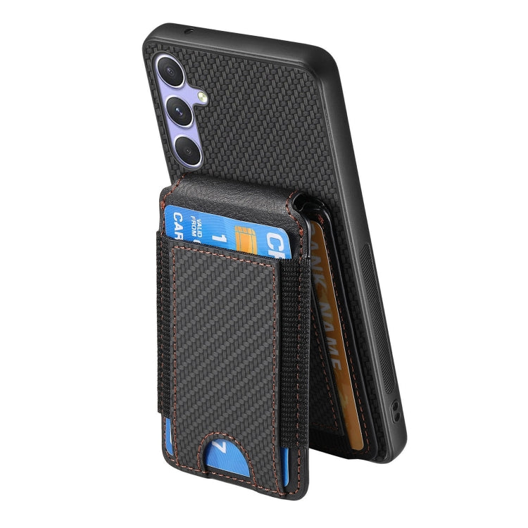 For Samsung Galaxy S25+ 5G Carbon Fiber Vertical Flip Wallet Stand Phone Case(Black) - Galaxy S25+ 5G Cases by PMC Jewellery | Online Shopping South Africa | PMC Jewellery | Buy Now Pay Later Mobicred