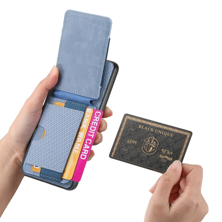 For Samsung Galaxy S25 Ultra 5G Carbon Fiber Vertical Flip Wallet Stand Phone Case(Blue) - Galaxy S25 Ultra 5G Cases by PMC Jewellery | Online Shopping South Africa | PMC Jewellery | Buy Now Pay Later Mobicred