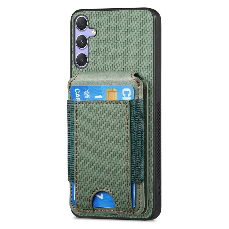 For Samsung Galaxy S25 Ultra 5G Carbon Fiber Vertical Flip Wallet Stand Phone Case(Green) - Galaxy S25 Ultra 5G Cases by PMC Jewellery | Online Shopping South Africa | PMC Jewellery | Buy Now Pay Later Mobicred