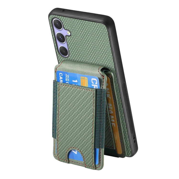 For Samsung Galaxy S25 Ultra 5G Carbon Fiber Vertical Flip Wallet Stand Phone Case(Green) - Galaxy S25 Ultra 5G Cases by PMC Jewellery | Online Shopping South Africa | PMC Jewellery | Buy Now Pay Later Mobicred
