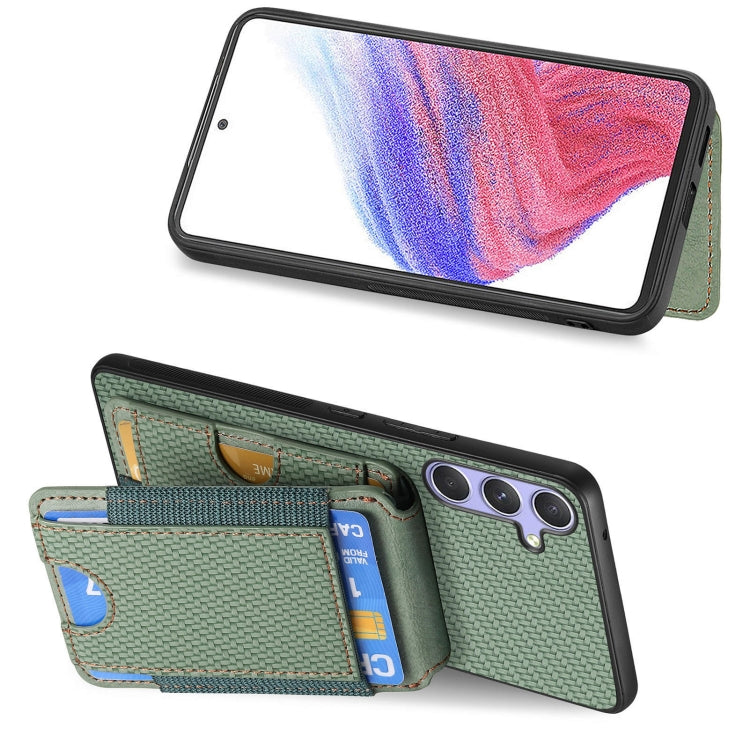For Samsung Galaxy S25 Ultra 5G Carbon Fiber Vertical Flip Wallet Stand Phone Case(Green) - Galaxy S25 Ultra 5G Cases by PMC Jewellery | Online Shopping South Africa | PMC Jewellery | Buy Now Pay Later Mobicred