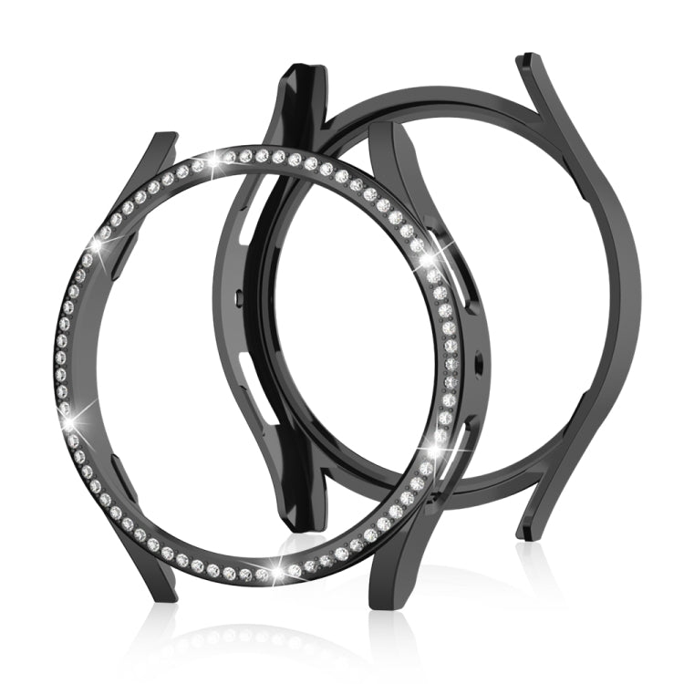 For Samsung Galaxy Watch 7 40mm Single Diamond Hollow PC Watch Protective Case(Black) - Watch Cases by PMC TechLife | Online Shopping South Africa | PMC TechLife | Buy Now Pay Later Mobicred