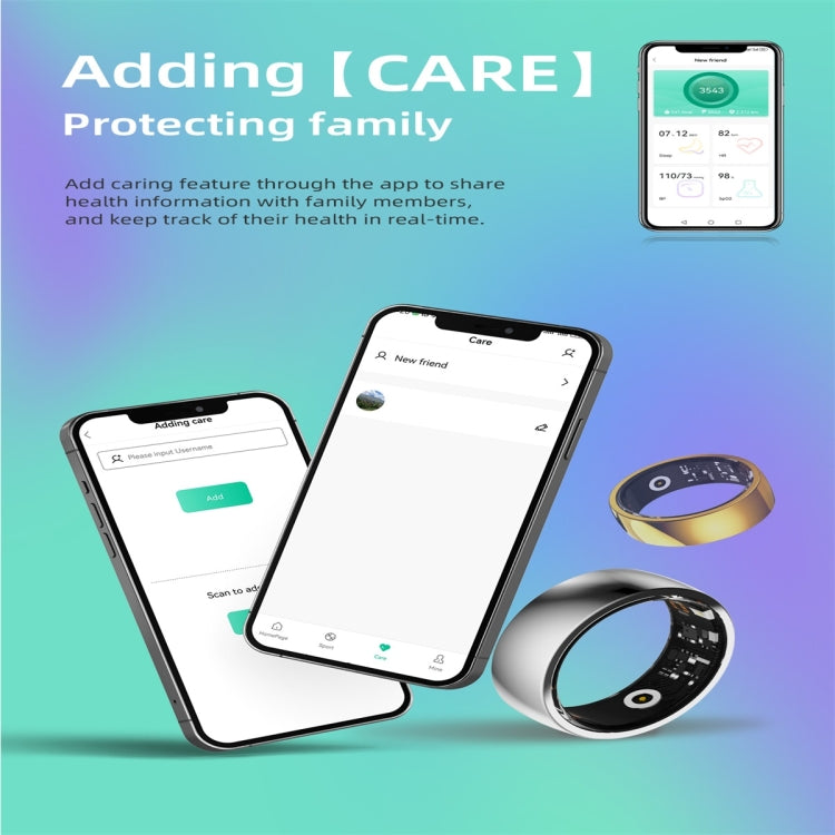 R09M SIZE 18 Smart Ring, Support Health Monitoring / Care For Families(Gold) - Smart Rings / Smart Telephones by PMC TechLife | Online Shopping South Africa | PMC TechLife | Buy Now Pay Later Mobicred
