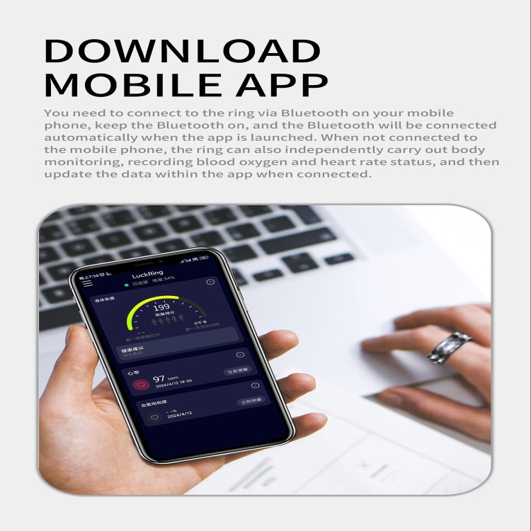 R12M SIZE 20 Smart Ring, Support Health Monitoring / Multiple Exercise Modes(Gold) - Smart Rings / Smart Telephones by PMC TechLife | Online Shopping South Africa | PMC TechLife | Buy Now Pay Later Mobicred